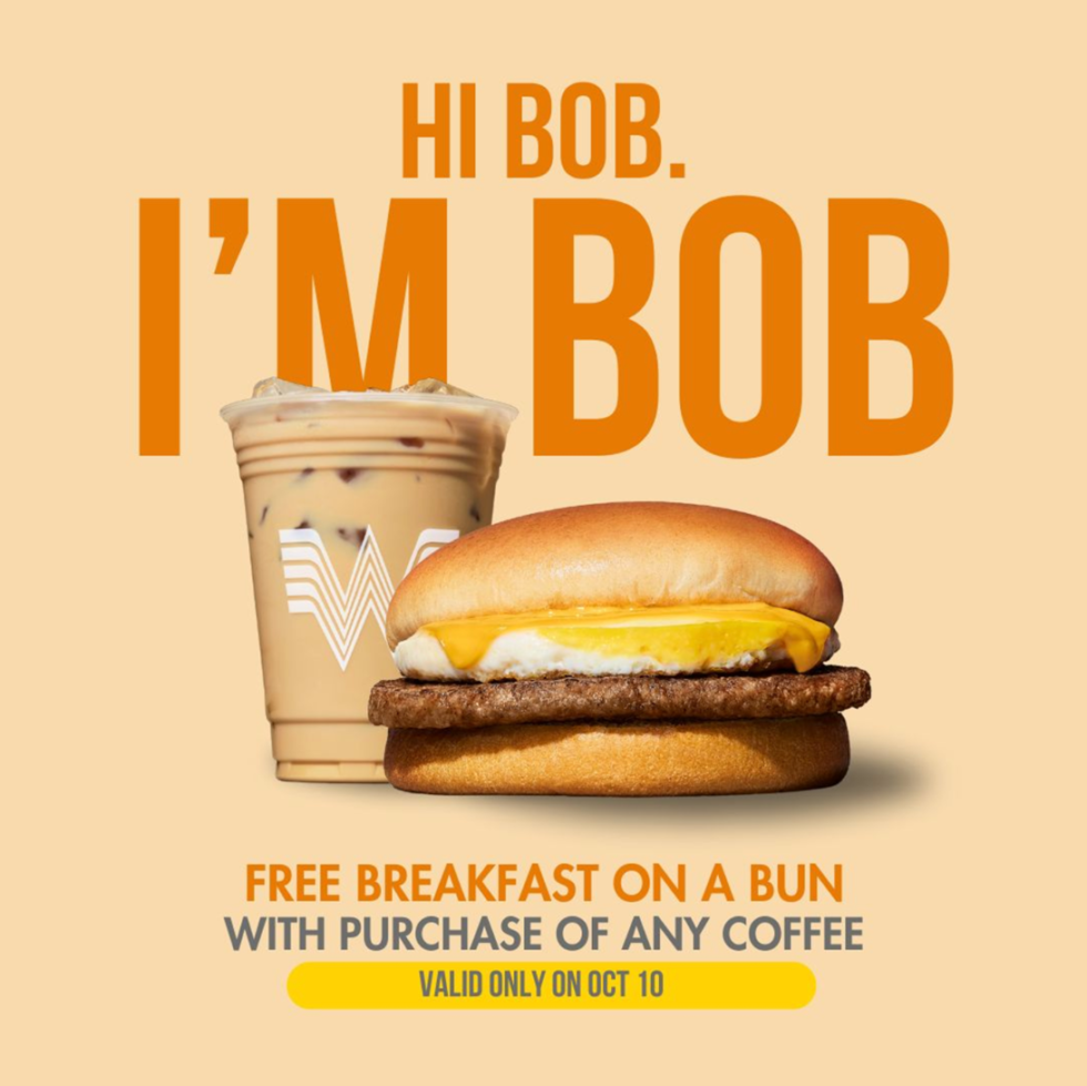 Whataburger asks, “Want a FREE Breakfast On A Bun”?