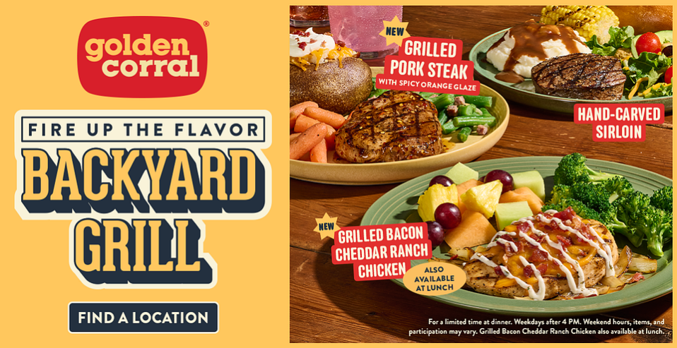 Back Yard Grill Returns to Golden Corral